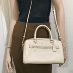 Coach 79946 Rowan Crossgrain Leather Satchel Shoulder Crossbody Bag Chalk / Gold Photo 5