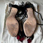 Manolo Blahnik  Cherry Lace-Up Sandals 38.5 Black‎ Suede Ivy Shoe 2003 Remake Photo 10