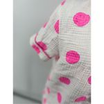 Sassy shortcake Pink White Smiley Short Sleeve Gauze Pajama Top Size Medium Photo 4