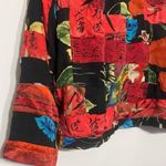 Chico's Silk Boho Patchwork Embroidered Open Front Peplum Jacket Cardigan Photo 7