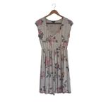 Torrid  Gray & Pink Floral Print Casual Sleeveless Jersey Skater Dress Photo 2