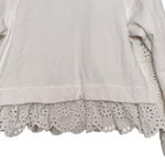 Sea New York XS Women's Crew Neck Eyelet Back Sweatshirt White Cotton Photo 5