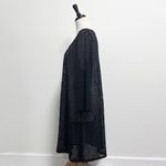 MiracleSuit  Black Open Knit Scoop Neck 3/4 Sleeve Pullover Coverup Dress XL Photo 2