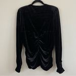 Another Love Black Velvet Front Ruched Long Sleeve Top Size XL Photo 5