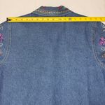 Jane Ashley Jean Jacket Floral Embroidered Denim Blue Women Size S Vintage 90s Photo 6