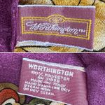 Vintage Worthington XL Italian jacquard satin paisley floral scarf wrap 46” sq Purple Photo 5