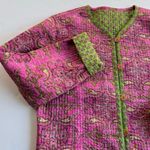 Provence d'amour Women Reversible Floral Jacket 100% Cotton Pink Green Size S Photo 1