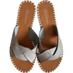 Antelope Gray Crisscross Femi Leather Women Sandals, 38/US8 Photo 0