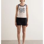 Acne Studios  Ermes Top in White & Navy Small New Womens Sleeveless Tank Photo 11