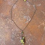 ZARA Beautiful vintage green beaded Y gem necklace Photo 2
