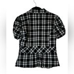 Vintage Stooshy Plaid Fitted Blazer Puff Sleeve Academia Y2K Size Medium Black Photo 7
