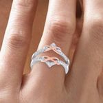 14K white gold, rose gold, diamond ring enhancer/open work ring, *size 6, 3.8g Multiple Photo 3