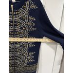 Chico's Chico’s Demitria Cardigan Navy Gold Beaded Embroidered Zip Jacket Sz 1 Photo 12