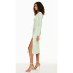 Aritzia Wilfred Amelia Ribbed Ruched Side Midi Dress Black Size Small Photo 3