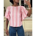 H&M Striped Ruffle Sleeve Top Photo 1
