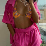 White Fox Boutique  2pcs Free Fall‎ Terry Hot Pink Set M/L Loungewear Cozy Fall Photo 0