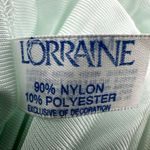 Vintage Lorraine Robe Satin USA Long Tie Waist Lace Trim Pockets Green Medium Photo 3