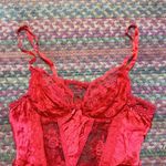 Frederick's of Hollywood VTG RED LACE BUSTIER SEXY LINGERIE BODYSUIT Photo 1