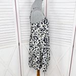 Far Away Tropical Floral Print A Line Sundress Cream Black Small Photo 2