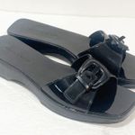Veronica Beard  Size 10 Black Davina Buckle Jelly Platform Slide Sandals Photo 2