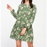 ✨HP✨Flower Print Lantern Sleeve Drop Waist Dress✨ Green Size XS Photo 1