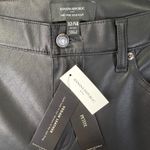 Banana Republic  Petite Vegan Leather Bootcut Pants Black 14P Smooth Coat MidRise Photo 1