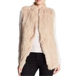 Love Token NEW  Genuine Rabbit Fur Color Latte Winter Holiday Cozy Vest Size L Photo 2