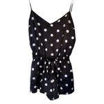 Victoria's Secret  Polka Dot Silky Romper XS‎ Black Adjustable Straps Photo 1