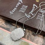 Red Poppy Floral Glass Oval Pendant Stainless Steel Necklace 18” Blue Photo 4