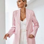 SheIn brand awesome summer blazer! Pink with red and white stripes! New Photo 1