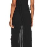 Amanda Uprichard  Cassilda Silk Ruffle Chiffon Maxi Gown In Black Photo 1