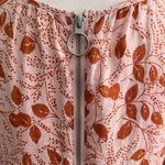 Free People  Pink and Orange Leaf Print Mini Dress Photo 7