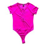 Wild Fable  NWT Womens Trendy Cut-Out Sleek Bodysuit Bold Vibrant Pink Sz Medium Photo 9