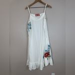 Johnny Was  LA JWLA White Embroidered Babydoll Midi Dress size Large $178 Photo 1