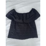 Gianni Bini  Black Cold Shoulder Lace Top Shirt Sz Small S‎ Cotton Photo 2