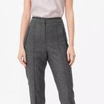 Rebecca Taylor Womens 12 Tailored Trouser Pant Charcoal Gray Herringbone Pleated Photo 0