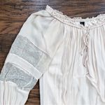 Guess by Marciano • vintage peasant blouse top beige nude lace sheer boho Photo 2