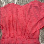 SALONI Rose Polka Dot Ruffled Coupe Silk Midi Dress sz 0 Pink Photo 4