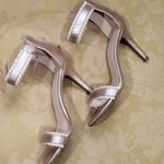 Adrienne Vittadini  bronze Gracy stiletto heel sandals with pearl trim si… Photo 0