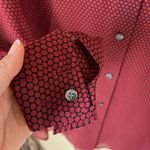 Theory Maroon Dotted Silk Blouse Photo 7
