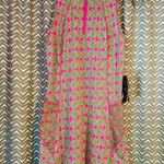 NWT Ibkul | Chantal Hot Pink/Lime Print Sleeveless Mock Dress, size S Pink Photo 2