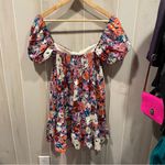 VICI Cute floral linen blend puff sleeve babydoll off the shoulder mini dress Photo 9