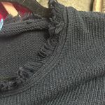 J. McLaughlin  Black Fringed Crew Neck Sweater | Size XL Photo 8