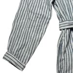 Lands' End Lands’ End 100% Linen Long Sleeve Stirt Dress Nautical Striped Button-Up XL 18 Photo 4