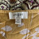 Umgee  Mustard Floral Sleeve Dress M Boho Ruffle Hem Cottagecore Style Photo 3