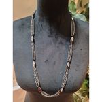 Women's Hematite Beaded Necklace Elegant Multi Strand Magnetic Bead Jewelry Brown Photo 1