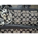  Vintage Y2k Hampton Signature Canvas Shoulder Bag B/W Coach Scarf Photo 2