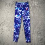 Peloton  WITH Leggings Womens Blue Tie‎ Dye & Purple Floral Reversible XS Photo 1
