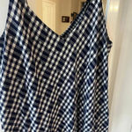 Blue and White Umber & Ochre Checkered Maxi Dress Size Medium Photo 1