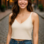 Forever 21  Cream Knit Tank Top Size Medium Photo 0